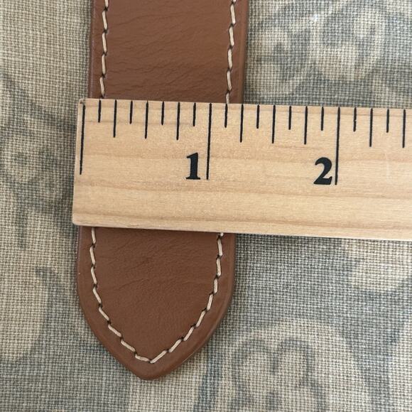 Cipriani Brown English Saddle Leather Belt M 1" Silver Buckle Accents - Picture 8 of 9